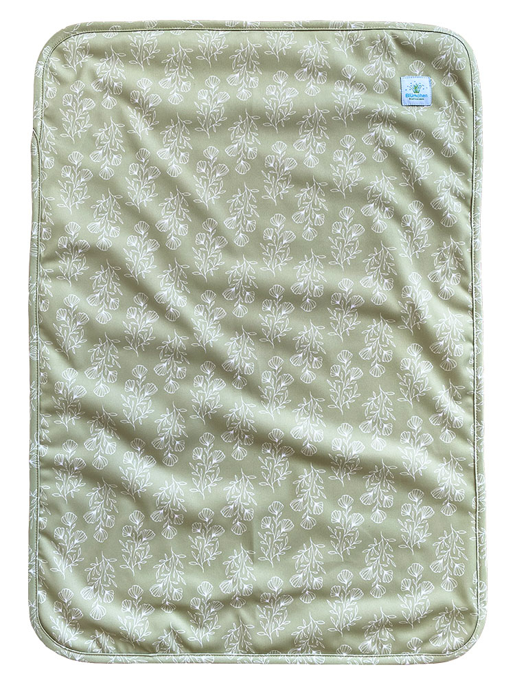 Blümchen Changing mat PUL FLORAL green Bamboo